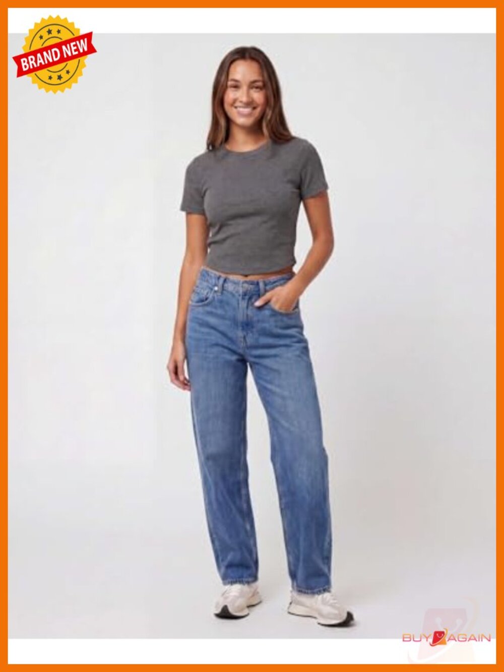 3-Pack Women's Cropped Cap Sleeve Ribbed Cotton T-Shirts Crop Tops Crew Neck - Picture 3 of 5